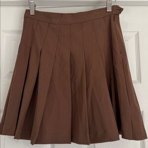 NWOT GAP Brown A-Line Pleated Mini Skirt